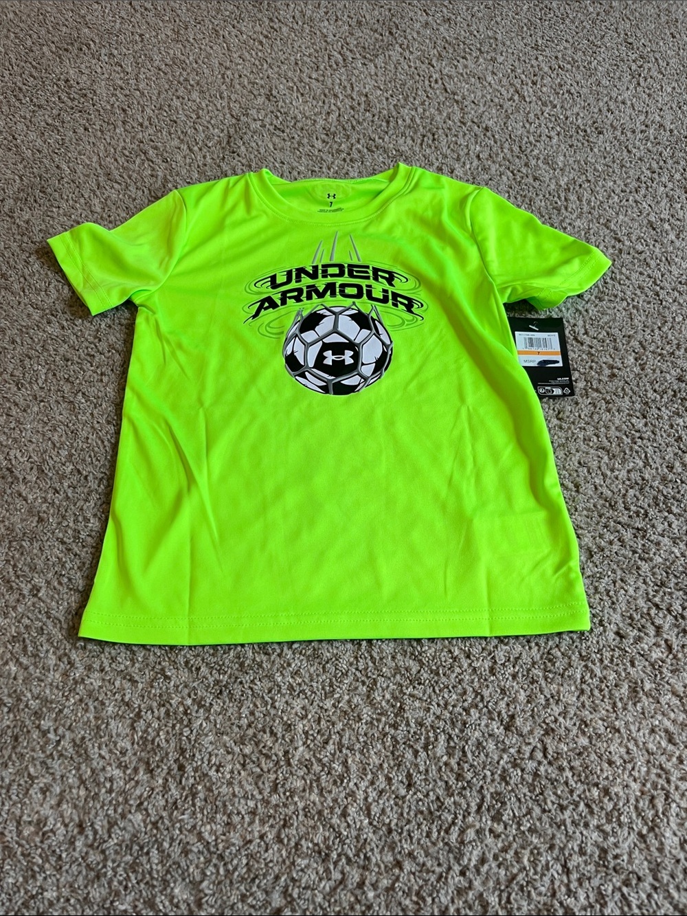 Under Armour Neon Yellow Soccer Graphic Short Sleeve Tee
